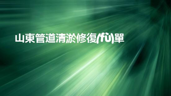 山東管道清淤修復(fù)單位電話：解決你家管道問題的終極救星，速撥一通，暢享無憂！